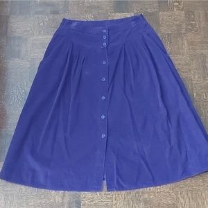 Koret purple corduroy midi skirt vintage